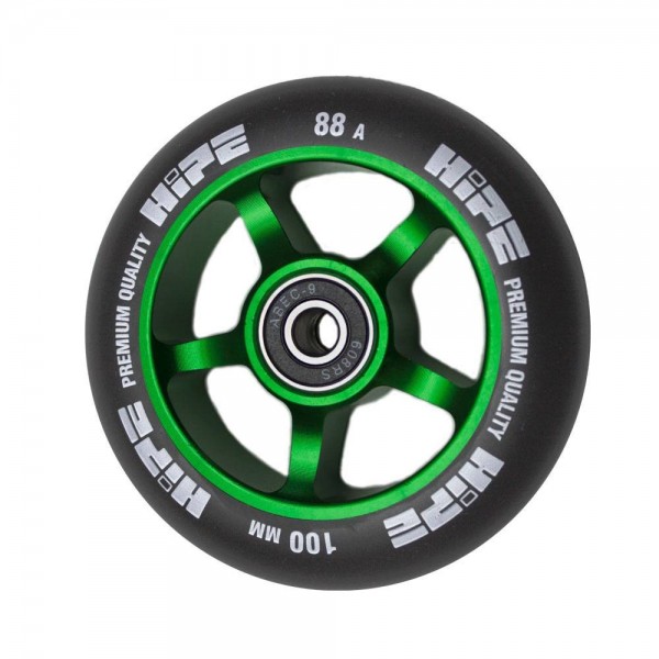 Колесо HIPE 5Spoke 100 мм зеленый/черный, фото номер 1