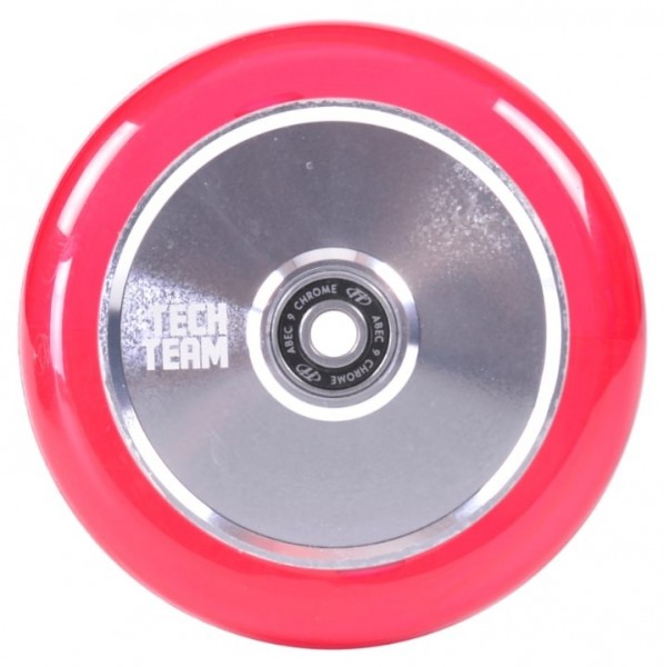 Колесо для самоката Tech Team X-Treme 110 мм, Full-Core transparent red, фото номер 1