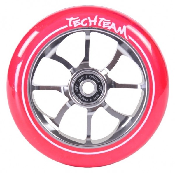 Колесо для самоката Tech Team X-Treme 110 мм transparent red, фото номер 1