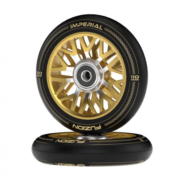 Колеса Fuzion Imperial 110 mm Wheel (pair) - Black / Gold, фото номер 2