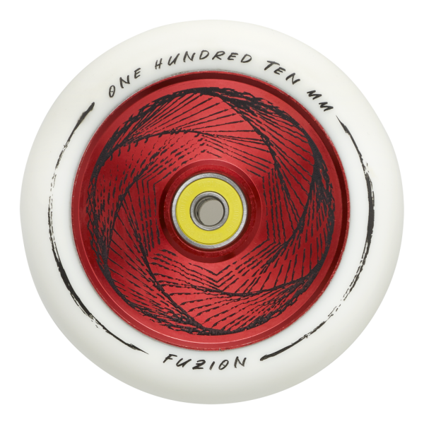 Колеса Fuzion 110 mm Hollowcore Wheel (pair) - Marker / White Red Core White PU, фото номер 2