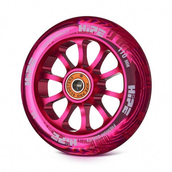 Колесо HIPE 10spoke 110x24 мм, розовый/розовый прозрачный, фото номер 1