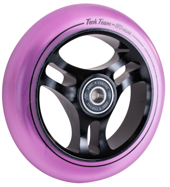 Колесо для самоката Tech Team X-Treme 110 мм. TRIANGLE, purple transparent, фото номер 2